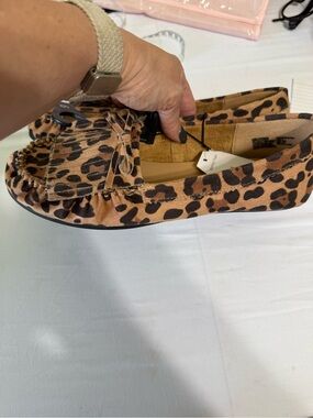 Time and Tru Leopard Print Moccasin Loafers - Brown/Black